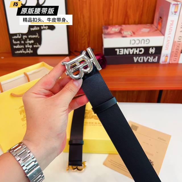 Original quality punching Brand: Babao B men's Color: black Buckle: gold and sil