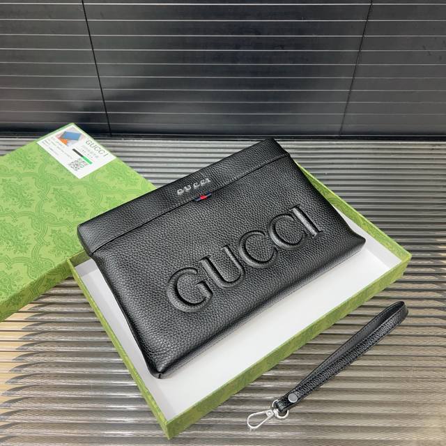 Gucci Cowhide Clutch Bag Men's Bag Top Workmanship High-end Quality Delivery Gif