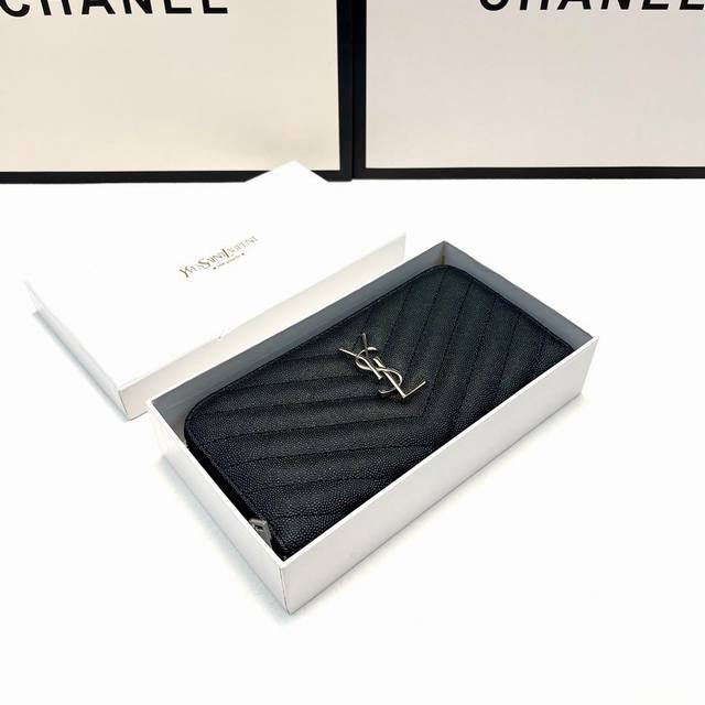 Color Black Silver Label Size 19X10 Yves Saint Laurent imported caviar cowhide