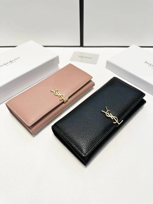 Color Black and Pink Size 19X10 Saint Laurent wallet Imported calfskin leather