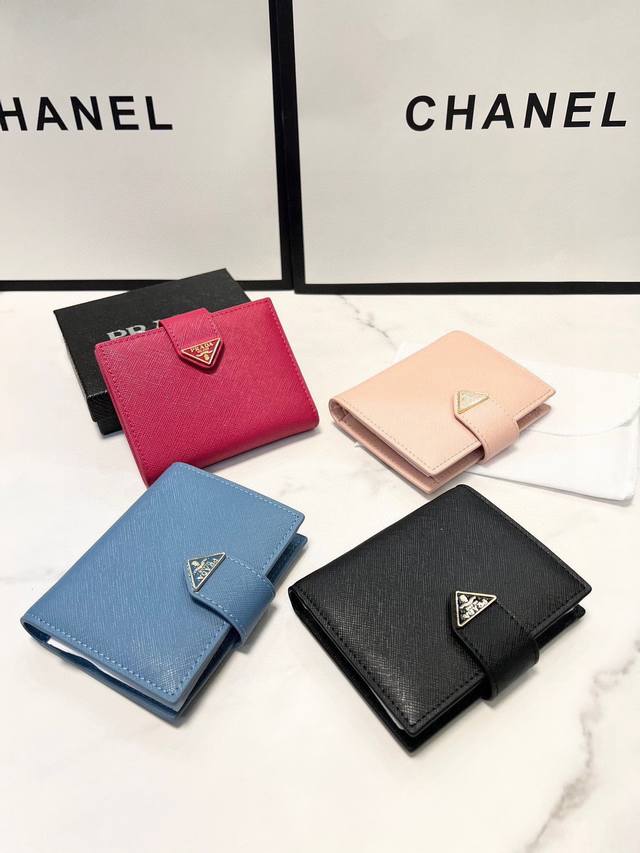 Color Black Rose Red Blue Pink Size 11X10 Prada fashion wallet, high-quality cr
