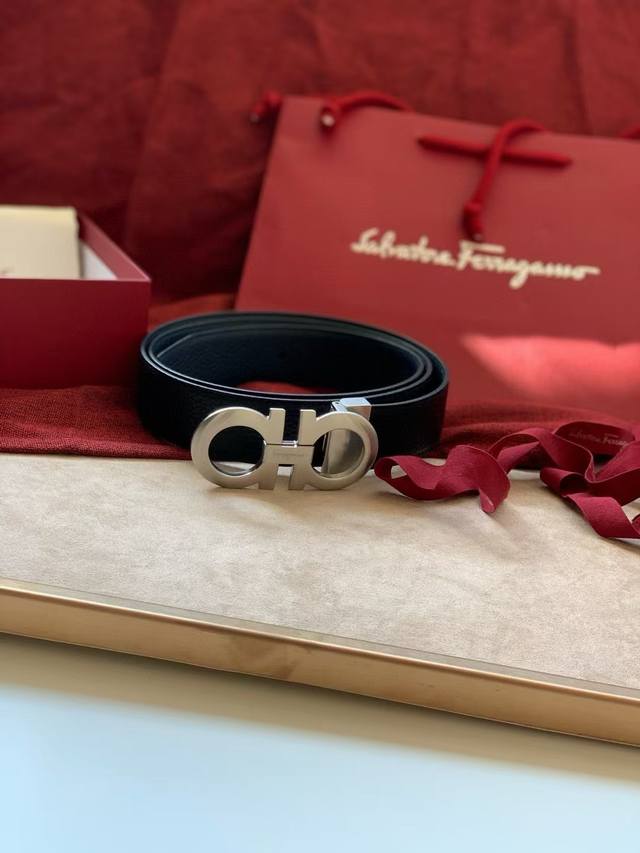 Salvatore Ferragamo This belt reinterprets the classic double-sided design in a