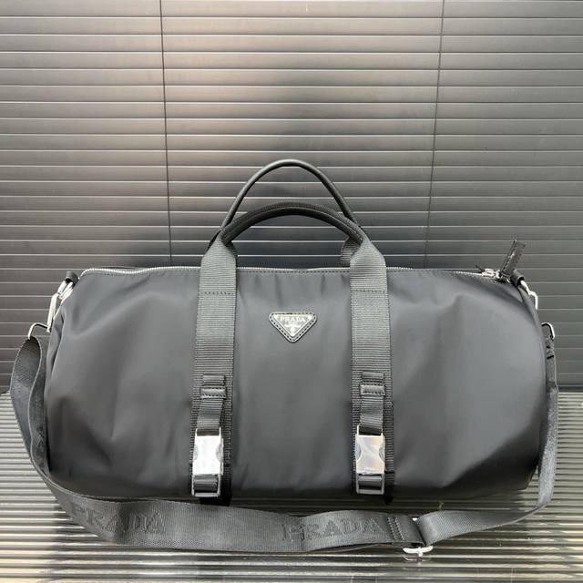 Prada Prada x Adidas Saffiano nylon fabric label travel bag airport bag handbag