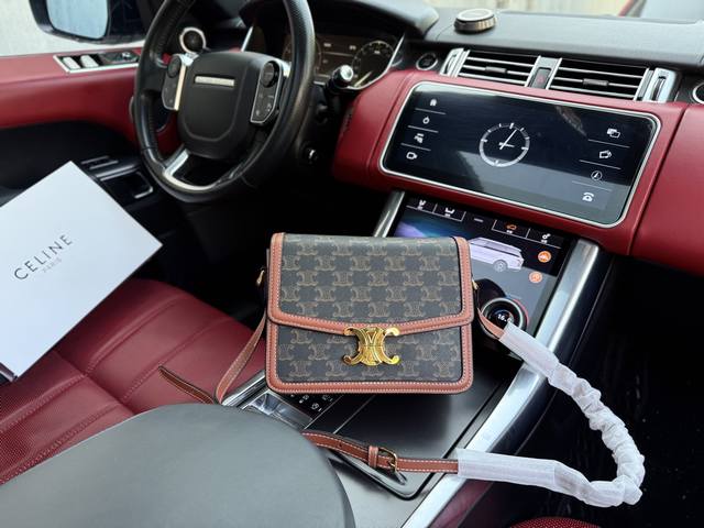 High-end new "Celine" Goya shoulder bag Goya crossbody bag Arc de Triomphe mess
