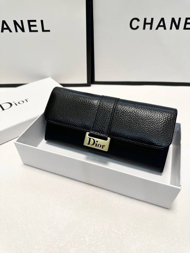 Color Black Size 19X10 Dior Fashion Wallet Top Layer Cowhide Cabinet Super Rich