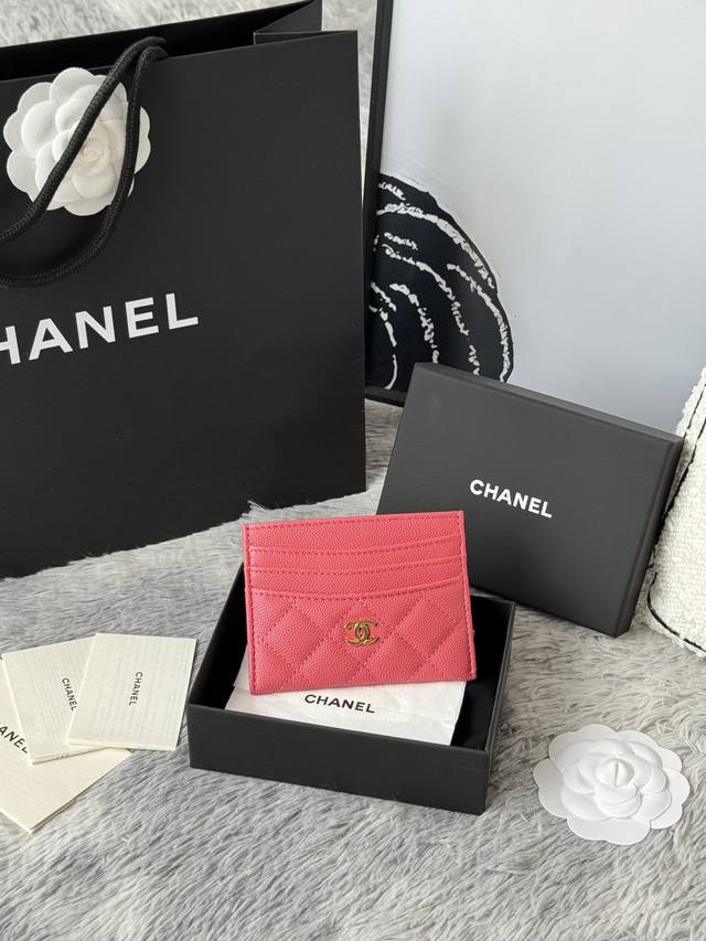 Chanel 2025 new card holder lambskin Seven card slots for coins Made of imported