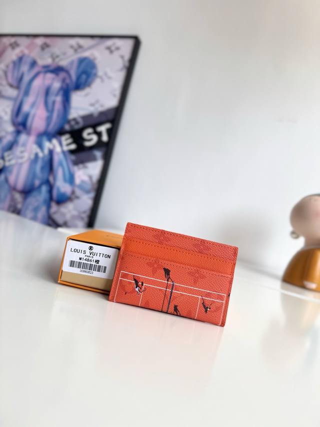 Overseas original M14861 Orange exclusive real shot! This Double card holder is