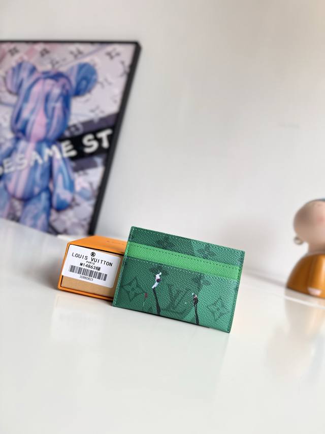 Overseas original M14863 green exclusive real shot! This Double card holder is
