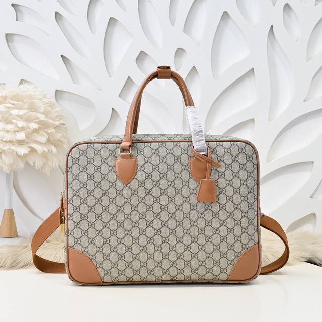 Gucci-Gucci's latest briefcase handbag is made of imported calfskin leather. It