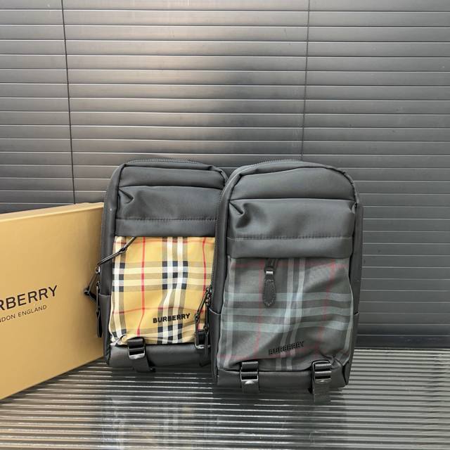 Burberry Burberry canvas plaid print chest bag crossbody shoulder bag real shot