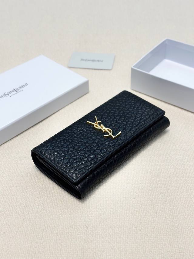 Color Black and Pink Size 19X10 Saint Laurent wallet Imported calfskin embossed