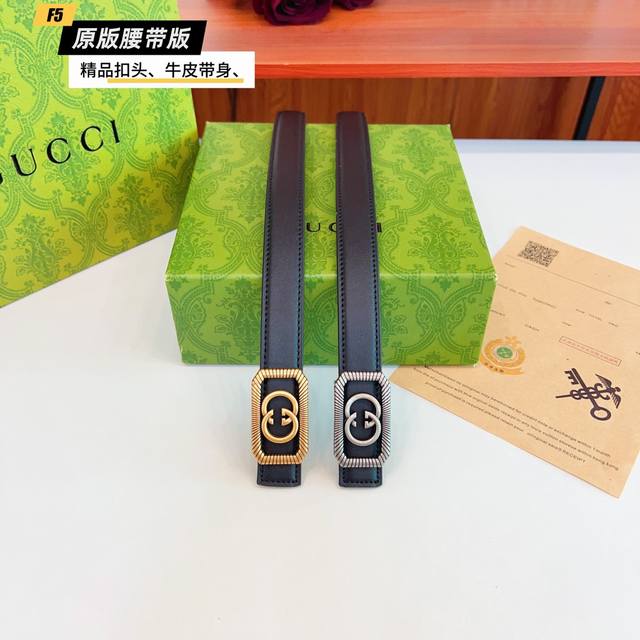Original quality perforated Brand: Gucci G women's Color: black Buckle: gold and