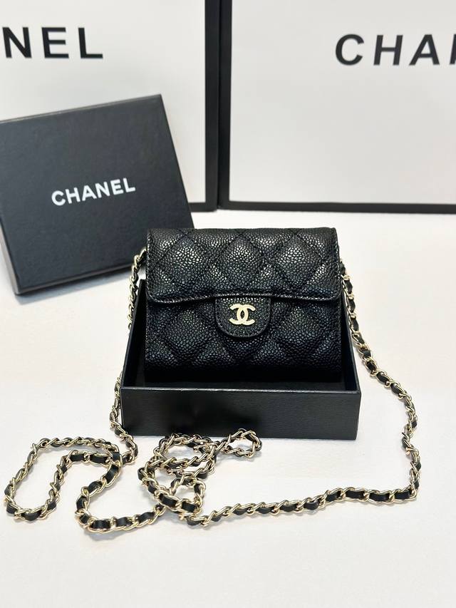 Color Black Size 12X10 Chanel Caviar Leather Small Backpack Fashionable and Gen