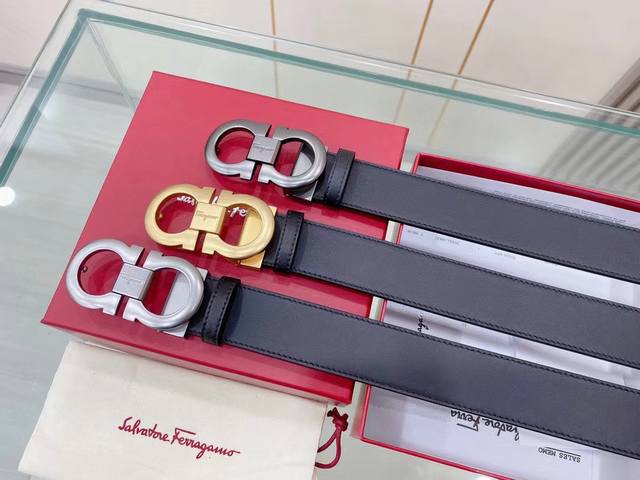 Salvatore Ferragamo 3.5cm high-end custom men's belt. Choose your own double-sid