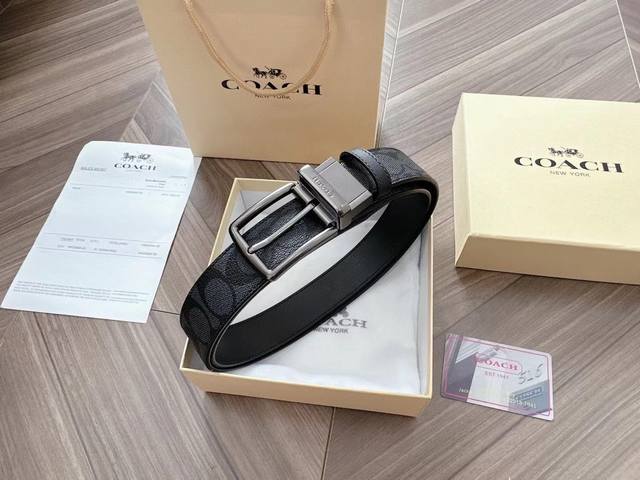 original goods --- [Kiss] Coach belt double-sided men's belt gift box belt, bot