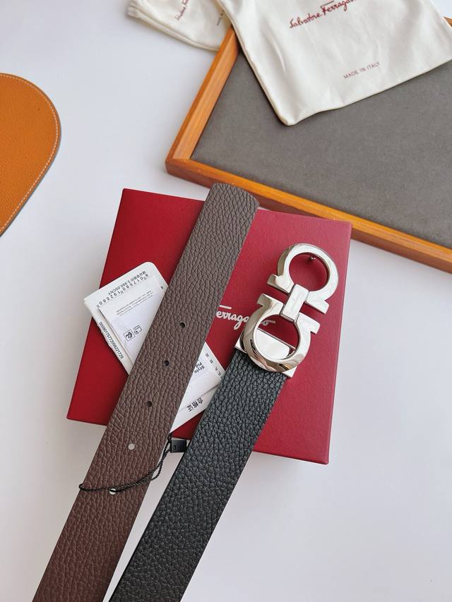 Ferragamo. Ferragamo Full set package width 3.5Cm High-end custom men's belt Dou