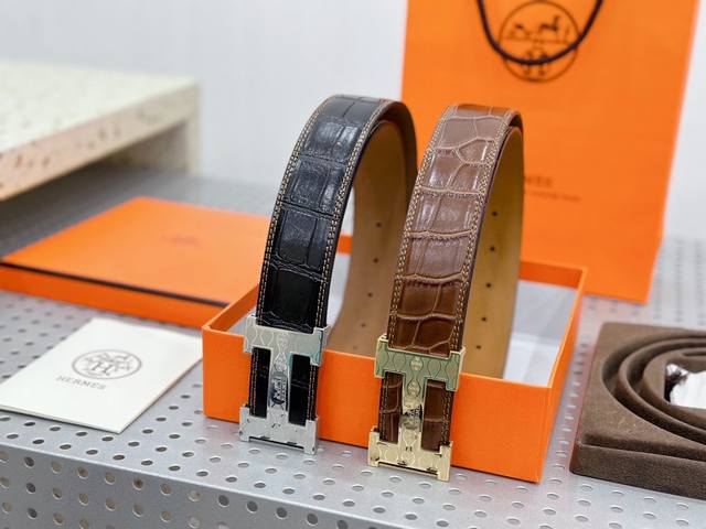 Heres. Hermes original counter new buckle with double-sided imported leather bel