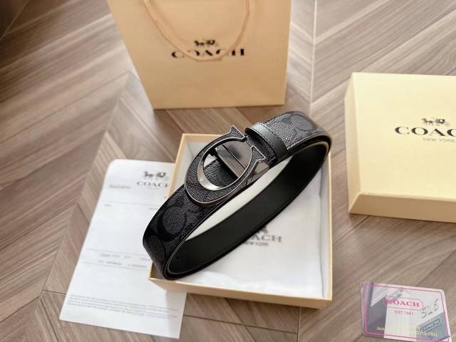original goods --- [Kiss] Coach belt double-sided men's belt gift box belt, dou
