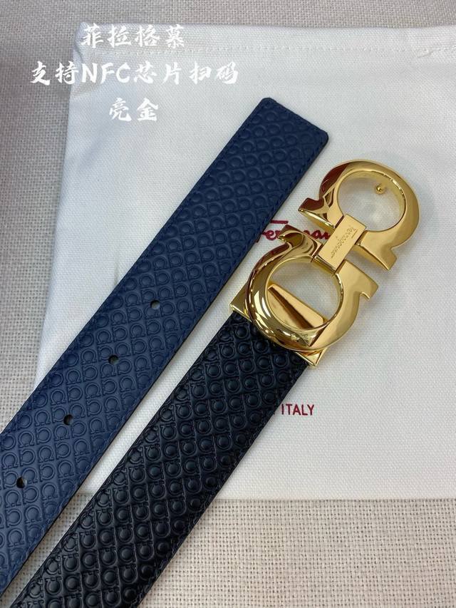 Nfc-F3.5Cm High-end custom men's belt, double-sided imported cowhide, you can ch