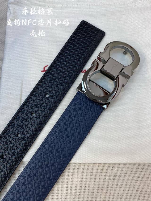 Nfc-F3.5Cm High-end custom men's belt, double-sided imported cowhide, you can ch