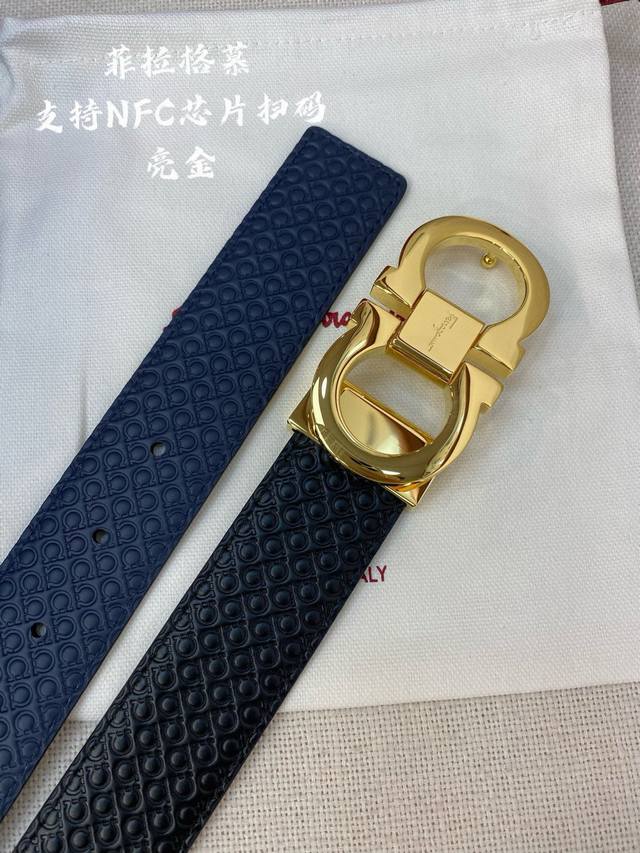 Nfc-F3.5Cm High-end custom men's belt, double-sided imported cowhide, you can ch