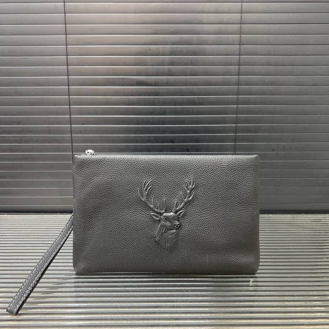Original trendy brand embossed cowhide clutch bag card holder wallet multifunct