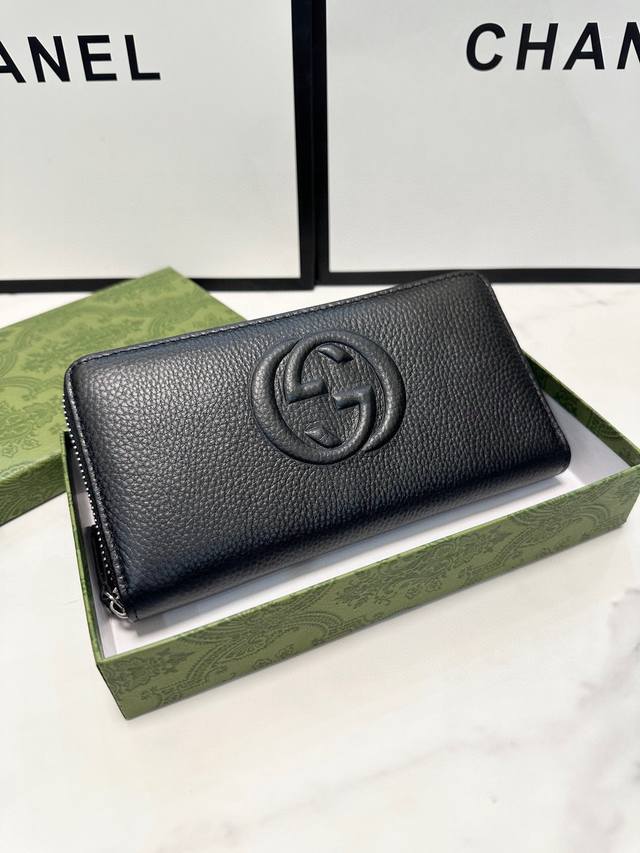 Color Pvc Size 21X11 Gucci single zipper clutch original top layer cowhide with
