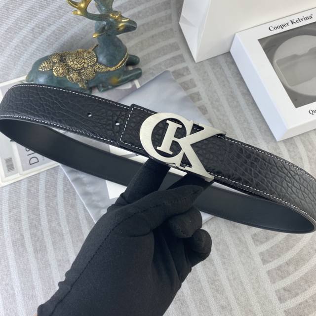 Ck Special leather belt series, original hardware and fine stainless steel buckl