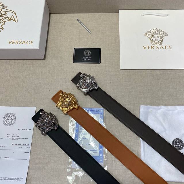 Brand: Versace Grade: imported cowhide, new model. Band width 3.8cm. Fine oil e