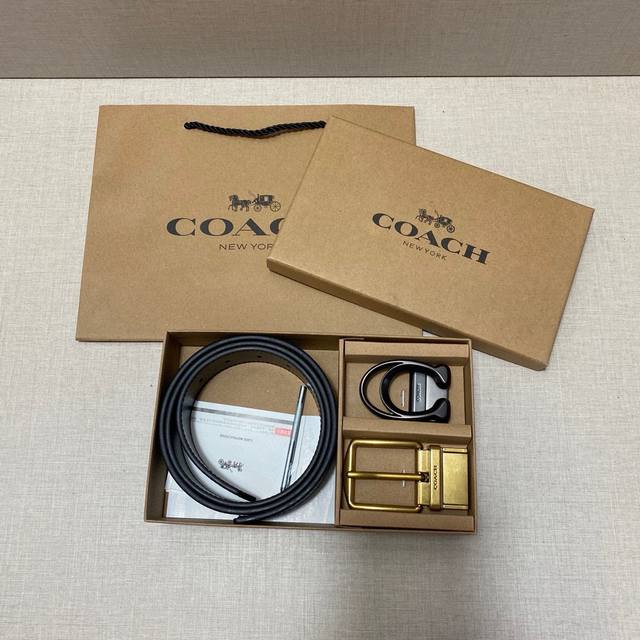 COACH belt hits the market. Original quality, 3.8cm size, top-grain cowhide, sam