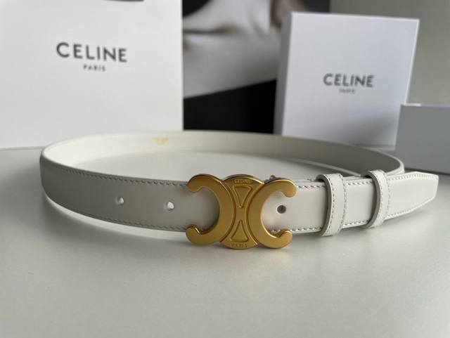 Celine Arc de Triomphe logo gold buckle trendy belt, the secret weapon to show o