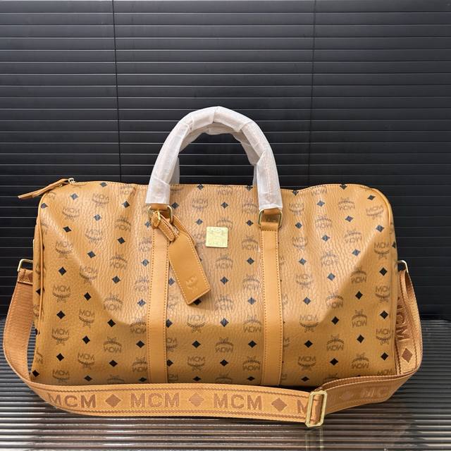 Mcm Printed Logo Handbag Airport Bag Hand-held Crossbody Travel Bag Luggage Bag