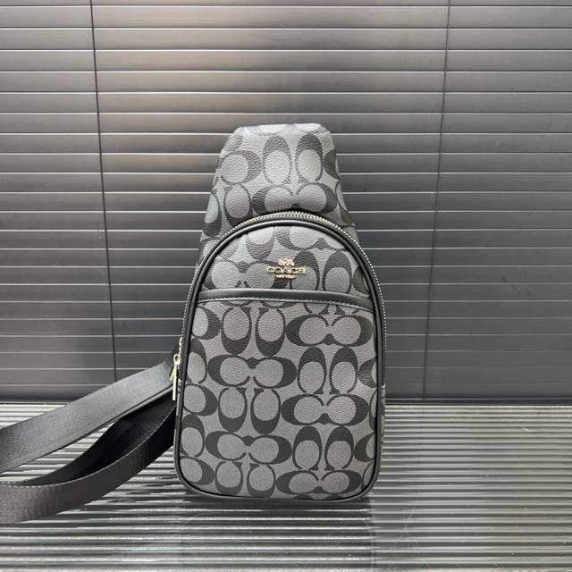Coach printed chest bag crossbody shoulder bag real shot original original fabri