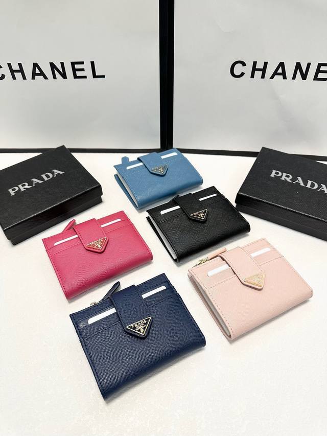 Color Black Rose Red Light Blue Dark Blue Size 10X9 Prada Pure Leather Card Hol