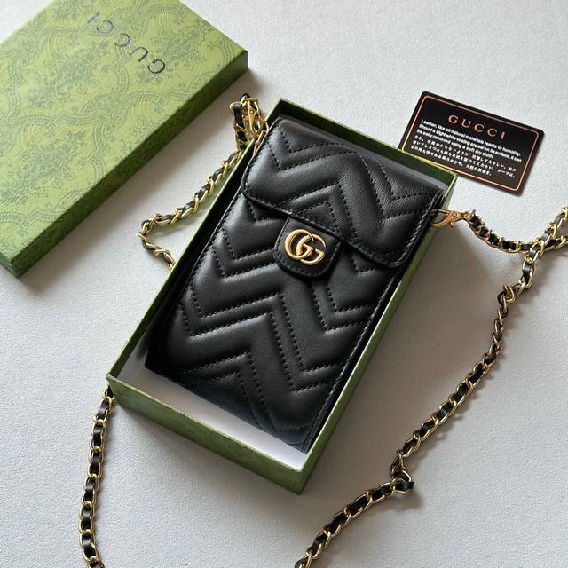 Color Black Size 18X11 Gucci multifunctional mobile phone bag can be carried on