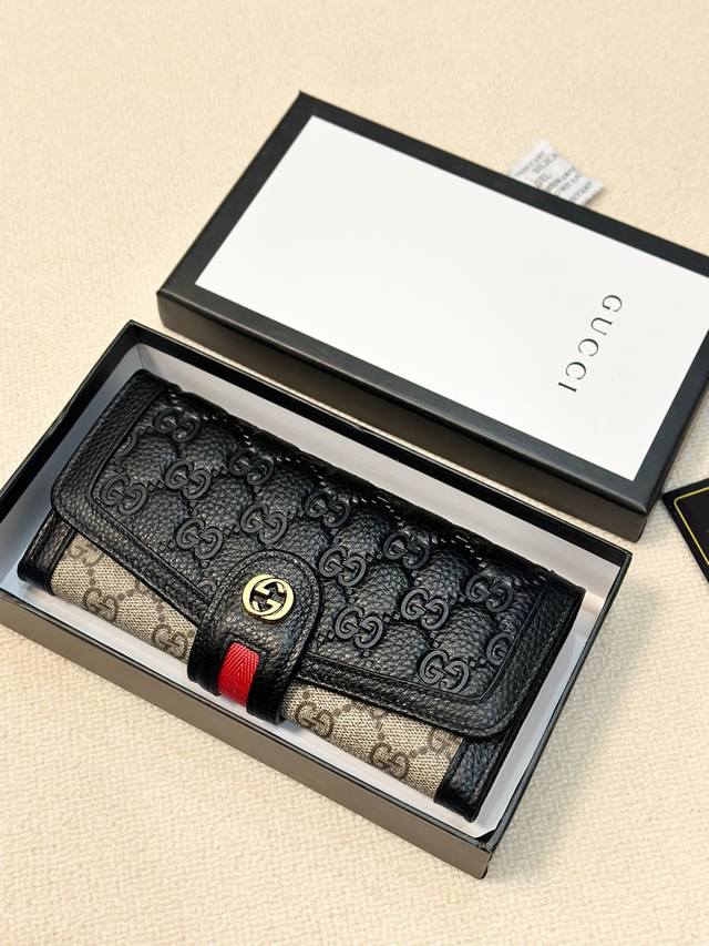 Color Black Size 19X10 Gucci Hot-selling PVC with cowhide two-fold wallet Class