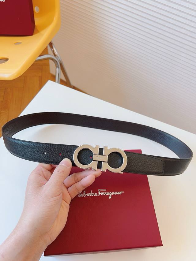 Ferragamo. Ferragamo Full set package width 3.5Cm High-end custom men's belt Dou