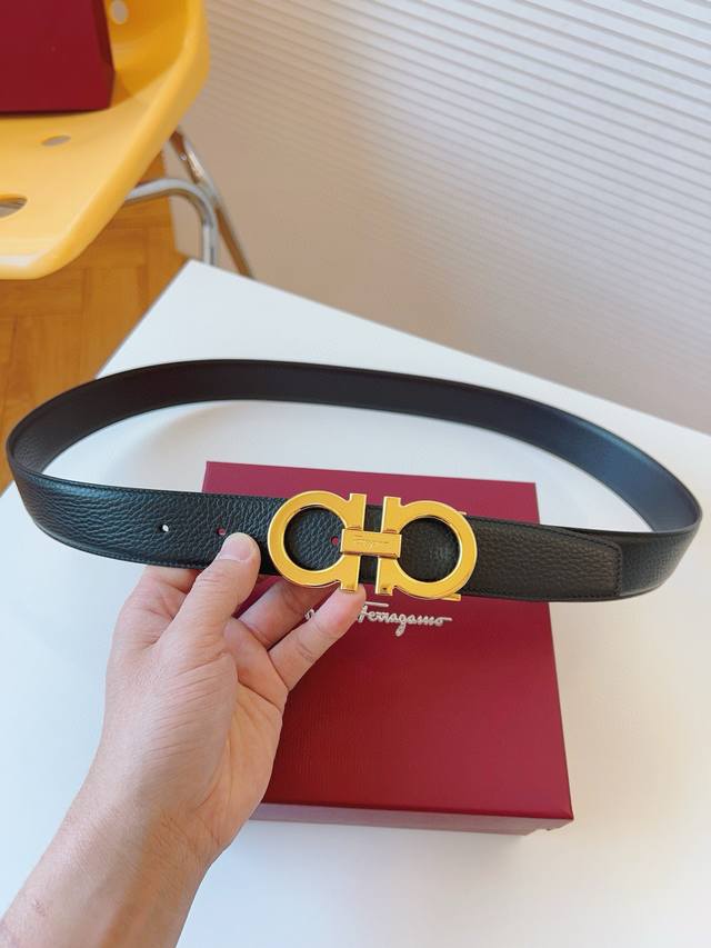 Ferragamo. Ferragamo Full set package width 3.5Cm High-end custom men's belt Dou