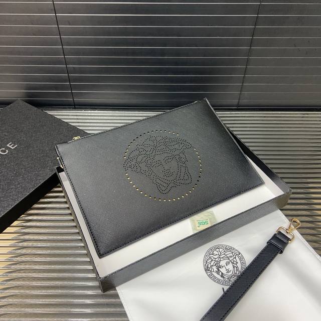 Versace Versace Cowhide Clutch Card Holder Wallet Multifunctional Men's Bag Real