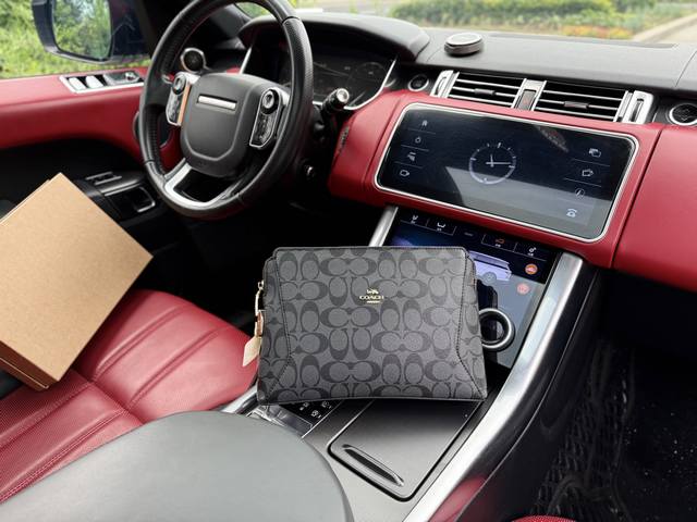 High-end new "Coach" clutch bag Coach men's clutch bag classic monogram full em