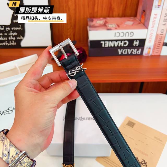 Original quality punching Brand: Ysl women's Color: black Buckle: gold and silve
