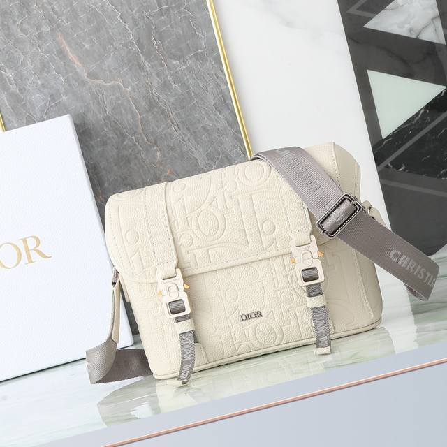 Dior Hit The Road Flap Messenger Bag Beige Dior Gravity Printed Leather and Beig