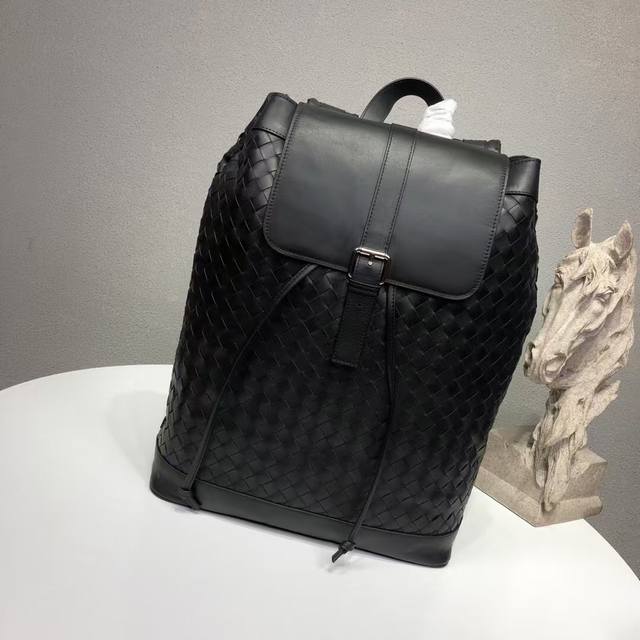 Bottegavenet Italian luxury brand, men's waxed cowhide woven backpack, classic a