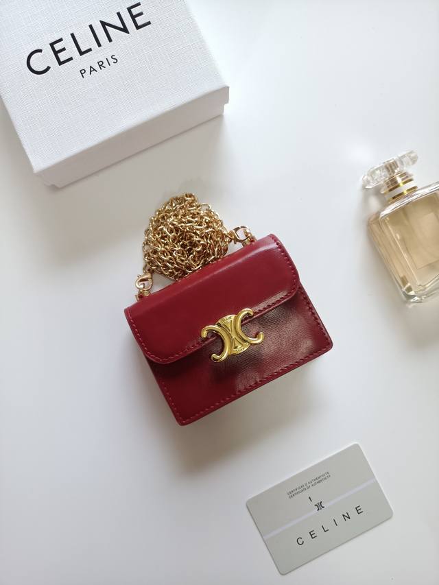 Celine new chain Triomphe business card bag, can be cross-body, classic pattern