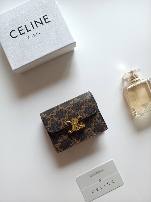 Celine new card holder, Triomphe business card holder, classic pattern large sur