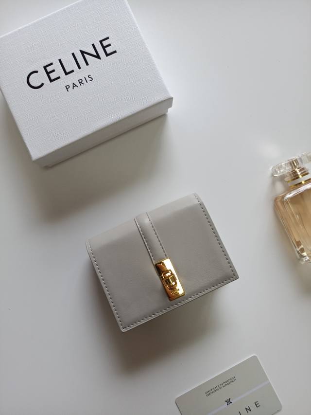Celine new card holder, Triomphe flap card holder, classic pattern large surface