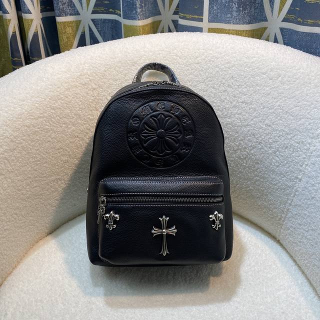 Top-grade original Chrome Hearts new style backpack, imported layered cowhide,