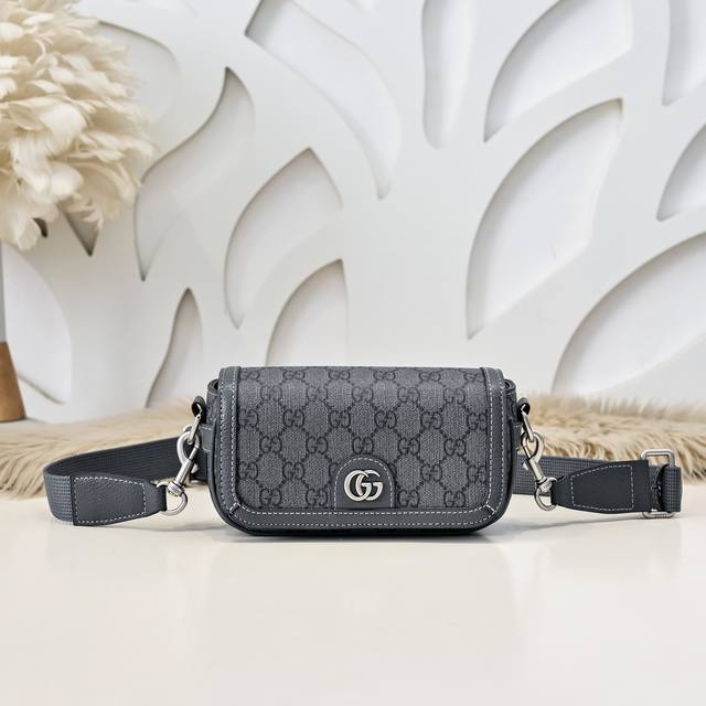 Gucci-Gucci's latest men's mini messenger bag shoulder bag made of imported calf