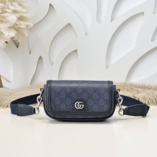 Gucci-Gucci's latest men's mini messenger bag shoulder bag made of imported calf