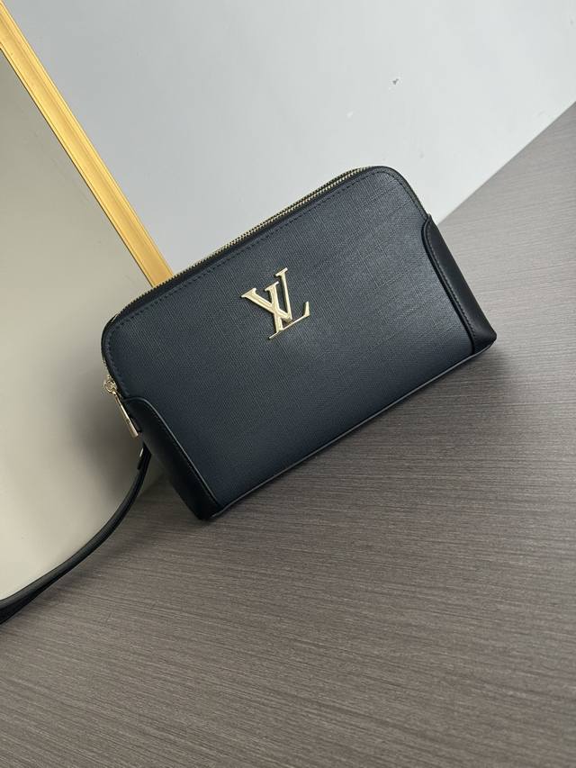 The latest hot-selling Prada double zipper imported first-layer cowhide clutch